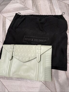 Reece Hudson Mint Green Leather Clutch